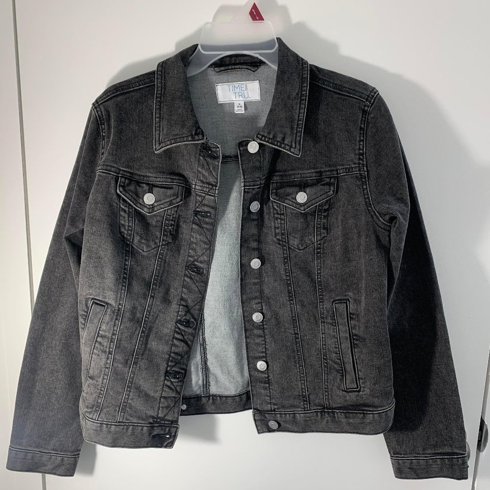 NWT Time and Tru Demin Jacket - Black Color - Size S (4-6) -